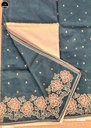 Green Kota Saree with Embroidery Work,  Unstitched Blouse Piece, Perfect For Summer, Daily Wear Saree-0