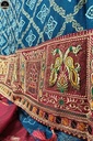 Blue Badhni Work, Printed Saree with Thin Zari Border, Ready To Wear Saree with Unstitched Blouse-2
