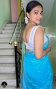 Blue Maheswari Saree With Thin Zari Border, Full Body Buta Work with Contrast Green Unstitched Blouse Piece-0