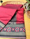 Maroon Kotki Silk Saree, Black Border with Golden Thread Design, All Over Buta Work  for Women-0