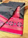 Black Kotki Silk Saree, Red Border with Golden Thread Design, All Over Buta Work  for Women-0