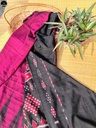 Purple Pure  Ikat Cotton , All Over Kotki Weave with Unstitched Blouse, Ready To Wear Saree for Women-2