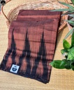 Brown Pure  Ikat Cotton , All Over Kotki Weave with Unstitched Blouse, Ready To Wear Saree for Women-1