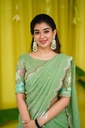 Lehenga Choli Heavy Embroidery Thread work Chinon & Micro Cotton " Pista" for Women-0