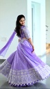Lehenga Choli Heavy Embroidery Sequence work Pure Chinon & Micro Cotton "Lavender" for Women-0