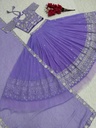 Lehenga Choli Heavy Embroidery Sequence work Pure Chinon & Micro Cotton "Lavender" for Women-1