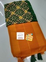 Yellow Special Kundan Jari Patta Saree for Women-1