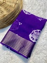 Marsh Mellow Queen (Jequard Border) Moss Chifon Purple Special for Women-1