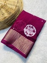 Marsh Mellow Queen (Jequard Border) Moss Chifon Brown Special for Women-1