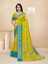 Peacock Marshmallow Yellow with Green border for Women-0