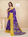 Peacock Marshmallow purple with Yellow border for Women-0