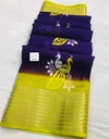 Peacock Marshmallow purple with Yellow border for Women-1