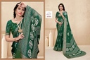 Marsh Mellow Queen (Jequard Border) Moss Chifon Green Special for Women-1