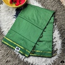 Cotton Blend Green Gadwal Saree with All-Over Checked Design - Perfect for All Seasons-1