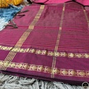 Cotton Blend Maroon Gadwal Saree with All-Over Checked Design - Perfect for All Seasons-3