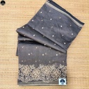 Brown Kota Saree with Embroidery Work,  Unstitched Blouse Piece, Perfect For Summer, Daily Wear Saree