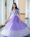 Lehenga Choli Heavy Embroidery Sequence work Pure Chinon & Micro Cotton "Lavender" for Women