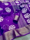 Marsh Mellow Queen (Jequard Border) Moss Chifon Purple Special for Women