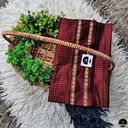 Cotton Blend Maroon Gadwal Saree with All-Over Checked Design - Perfect for All Seasons