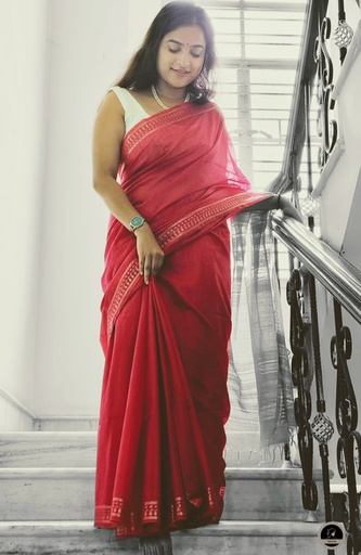 [E-COM-BC-018] Bhagalpuri Daily Wear Saree, Plain Pink Colour Body with Designed Border, Comforable for Summer