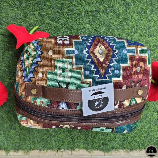 [E-COM-MAB-002] Printed Jute Multi Color Cosmetic Pouch
